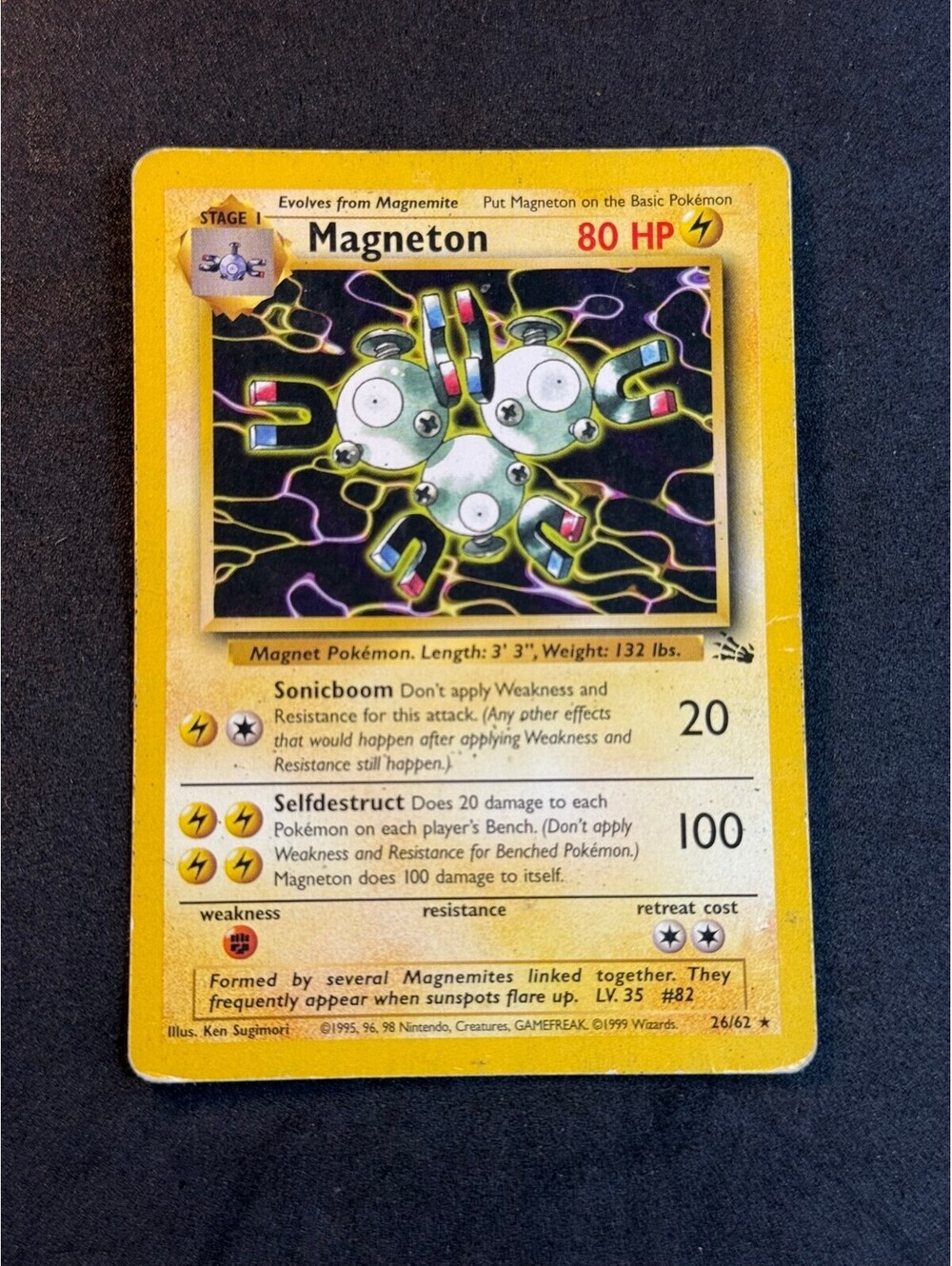 Magneton Pokemon Card Base Set 26/102 Rare Vintage non holo